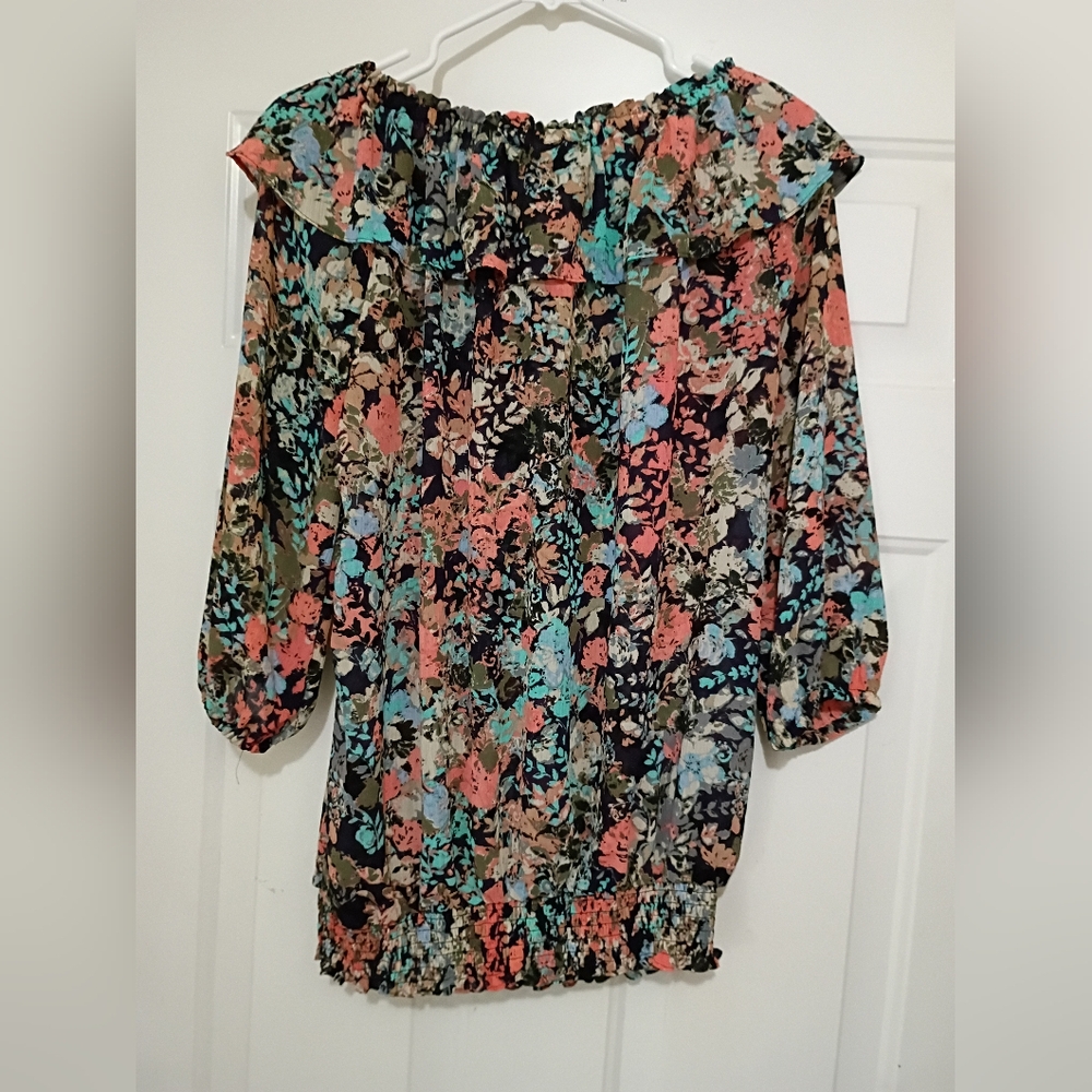 Lane Bryant Pink and Blue Blouse - Picture 3 of 3